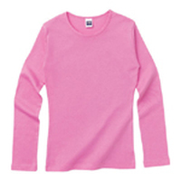 リブクルーネック長袖Tシャツ