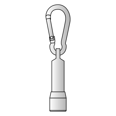 ＬＥＤカラビナ付ライト マットｼﾙﾊﾞｰ