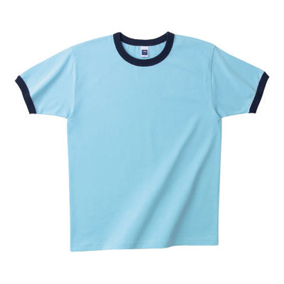 カラートリムTシャツ ライトブルー&times;ネイビー