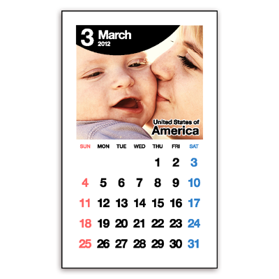 カレンダーシール2012 USA（名刺サイズA） カレンダーシール2012 USA（名刺サイズA） 完成イメージ