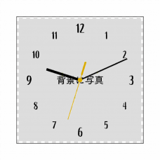 手書き風文字盤がかわいい自作時計をオリジナルでプリント　写真プリント時計のテンプレート　正方形アクリル時計 1個からオリジナルで制作可能 インテリアにぴったり ギフトや記念品にもおすすめ フルカラープリントの安い自作時計の無料デザインテンプレート