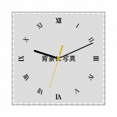 ベーシックな文字盤がおしゃれな時計をオリジナルでプリント　写真プリント時計のテンプレート　正方形アクリル時計 1個からオリジナルで制作可能 インテリアにぴったり ギフトや記念品にもおすすめ フルカラープリントの安い自作時計の無料デザインテンプレート