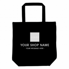 ショップロゴと店名が入れられるエコバッグをオリジナルでプリント　企業・ショップのテンプレート　12oz スタンダードキャンバストートバッグ(M)の無料デザインテンプレート