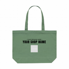 ショップロゴと店名が入れられるカジュアルなトートバッグをオリジナルでプリント　企業・ショップのテンプレート