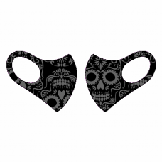 クールなスカル柄のマスクをオリジナルでプリント　マスクのテンプレート　【日本製】 TAKUMIBA 洗える超伸縮4ガードフィットマスク （L）の無料デザインテンプレート