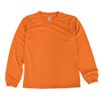 オレンジ GLIMMER 4.4oz ドライ 長袖Tシャツ（キッズ） インクジェット加工