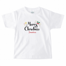 かわいいクリスマスのロゴ入りキッズTシャツをオリジナルでプリント　クリスマスのテンプレート　PrintstarヘビーウェイトTシャツ（キッズ）の無料デザインテンプレート