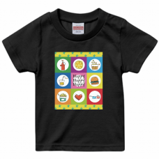 お子さんが大好きなモチーフをイラストに！ハーフバースデーのTシャツをオリジナルでプリント　ハーフバースデーのテンプレート　United Athle 5.6oz Tシャツ（キッズ）の無料デザインテンプレート