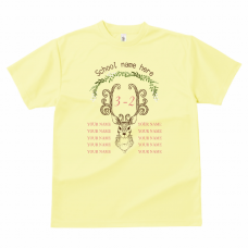 かわいい鹿のイラストとメンバーの名前入りクラスTシャツをオンデマンド転写でオリジナルでプリント　クラスTシャツのテンプレート　GLIMMER 4.4oz ドライTシャツ（レディース）の無料デザインテンプレート