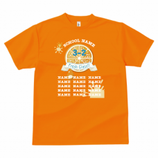 メンバーの名前入りオレンジのクラス名をオンデマンド転写でオリジナルでプリント　クラスTシャツのテンプレート　GLIMMER 4.4oz ドライTシャツ（レディース）の無料デザインテンプレート