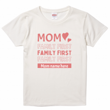 ママの名前入りかわいいメッセージTシャツをオリジナルでプリント　親子Tシャツのテンプレート　United Athle 5.6oz Tシャツ（レディース）の無料デザインテンプレート
