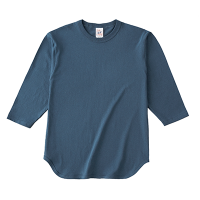 ブルー Cross Stitch 6.2oz オープンエンド ベースボール 七分袖Tシャツ