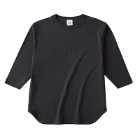 ブラック Cross Stitch 6.2oz オープンエンド ベースボール 七分袖Tシャツ