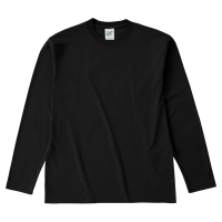 ブラック Cross Stitch 6.2oz オープンエンド 長袖Tシャツ