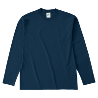 ブルー Cross Stitch 6.2oz オープンエンド 長袖Tシャツ