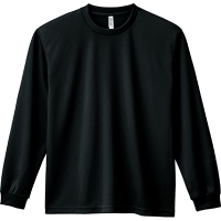 ブラック GLIMMER 4.4oz ドライ 長袖Tシャツ インクジェット加工