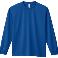 ブルー GLIMMER 4.4oz ドライ 長袖Tシャツ インクジェット加工