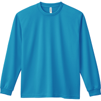 ブルー GLIMMER 4.4oz ドライ 長袖Tシャツ インクジェット加工