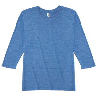 ブルー TRUSS 4.4oz トライブレンド 七分袖Tシャツ