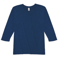 ブルー TRUSS 4.4oz トライブレンド 七分袖Tシャツ