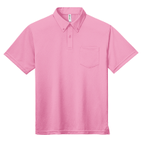 ピンク GLIMMER 4.4oz ドライボタンダウンポロシャツ（ポケット付）