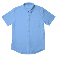 ブルー Cross Stitch ビズスタイル ニットシャツ