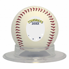 星がポップな写真入りの記念ボールをオリジナルでプリント　記念野球ボールのテンプレート　ベースボールの無料デザインテンプレート