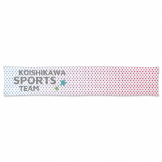 爽やかな水玉グラデーションのスポーツ用タオルをオリジナルでプリント　スポーツのテンプレート　マフラータオル（2フェイス）の無料デザインテンプレート