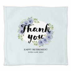 退職祝いのメッセージ入り花イラストがおしゃれなミニタオルをオリジナルでプリント　定年退職のテンプレート