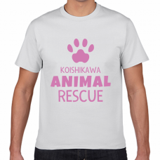 肉球のイラストとチーム名入り動物救護のチームTシャツをオリジナルでプリント　チームウェア・グッズのテンプレート　GILDAN Tシャツの無料デザインテンプレート