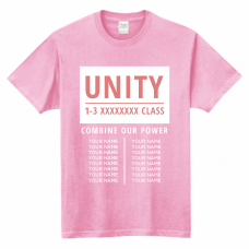 UNITYのロゴが映えるおしゃれなクラTをオリジナルでプリント　クラスTシャツのテンプレート　Printstar スーパーライトTシャツの無料デザインテンプレート