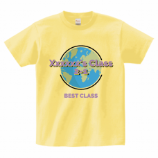 地球デザインのクラスロゴが映えるクラTをオリジナルでプリント　クラスTシャツのテンプレート　Printstar ヘビーウェイトTシャツの無料デザインテンプレート