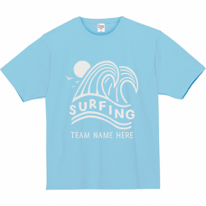波のイラストロゴがおしゃれなTシャツをシルクスクリーンでオリジナルでプリント　チームウェア・グッズのテンプレート