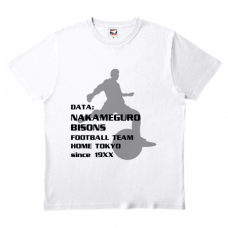 選手のイラストとプロフィール入りサッカーTシャツをオリジナルでプリント　サッカーのテンプレート　TRUSS ヘビーウェイトTシャツの無料デザインテンプレート