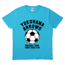 サッカーボールのイラストのTシャツをオリジナルでプリント　サッカーのテンプレート　TRUSS ヘビーウェイトTシャツの無料デザインテンプレート
