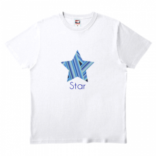 ブルーのストライプが爽やかな星のTシャツをオリジナルプリント　オリジナルTシャツのデザインテンプレート　TRUSS ヘビーウェイトTシャツの無料デザインテンプレート