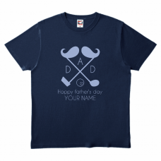 ゴルフクラブで描いた父の文字がかわいいTシャツをオリジナルでプリント　父の日のテンプレート　TRUSS ヘビーウェイトTシャツの無料デザインテンプレート