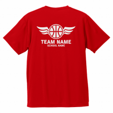 エンブレム風バスケットボールのロゴ入りTシャツをシルクスクリーンでオリジナルでプリント　運動系部活のテンプレート