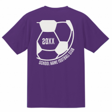 サッカーボールのイラスト入りサッカーのチームTシャツをシルクスクリーンでオリジナルでプリント　サッカーのテンプレート