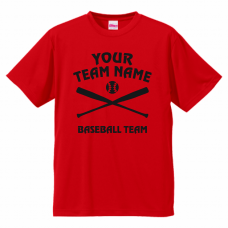 大きなチーム名がかっこいいバットの野球Tシャツをシルクスクリーンでオリジナルでプリント　野球のテンプレート　United Athle 4.7oz ドライシルキータッチTシャツの無料デザインテンプレート