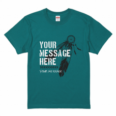 メッセージを入れられるドリームキャッチャーのTシャツをオリジナルでプリント　メンズデザインのテンプレート　United Athle 5.6oz Tシャツの無料デザインテンプレート