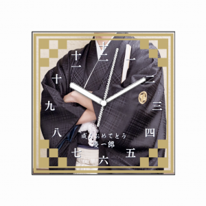漢字 文字盤 写真プリント時計 成人式