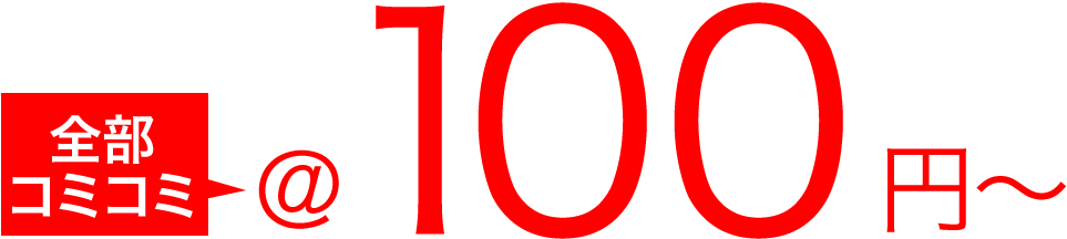 全部コミコミ。しかも100円~