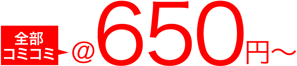 全部コミコミ。しかも650円~