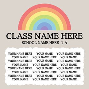虹のロゴがおしゃれなクラスメイトの名入れパーカー