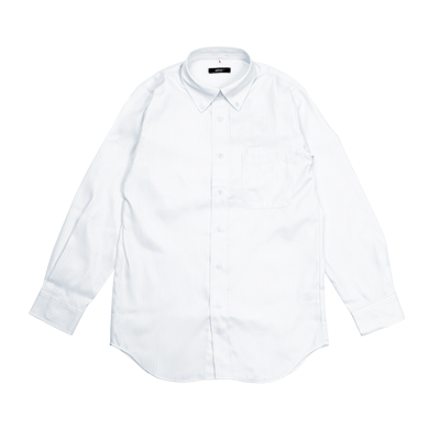 AITOZ 長袖ボタンダウンシャツ（ヘリンボーン）