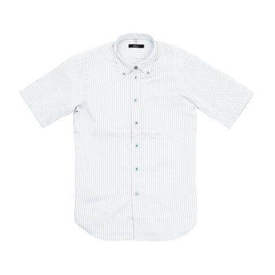 AITOZ 半袖ボタンダウンシャツ（ヘリンボーン）