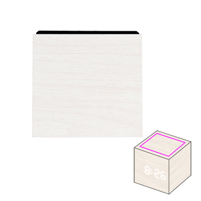 キューブ型木目調LEDクロック