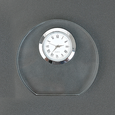 サンドブラスト クリスタル置時計