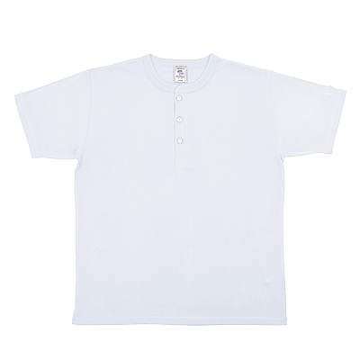 JEMORGAN 7.1oz 天竺ヘンリーネック半袖Tシャツ